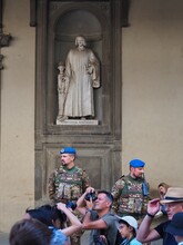 Lorenzo Veľkolepý na fasáde Galérie Uffizi